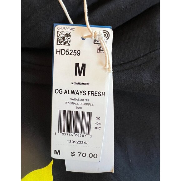 ADIDAS Always Fresh Always Original Hoodie Men M Black Retro Fruits Graphic Unis - Picture 2 of 4